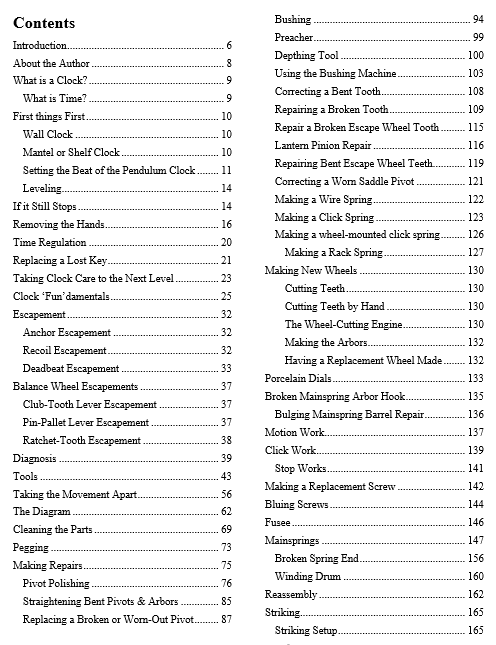 The Clock Repairer?s Bench Manual